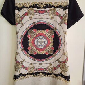 Silk Summer Dress Mare Monte Floral Mini Lightweight Vacation Resort Size L